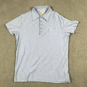 Diesel Mens L Light Blue Polo Shirt‎ Cotton Casual Short Sleeve Top